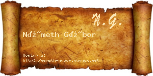 Németh Gábor névjegykártya